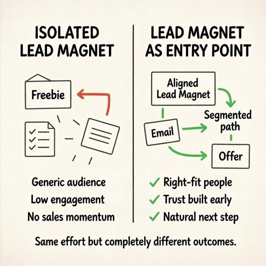 Isolated and lead magnet as entry visual