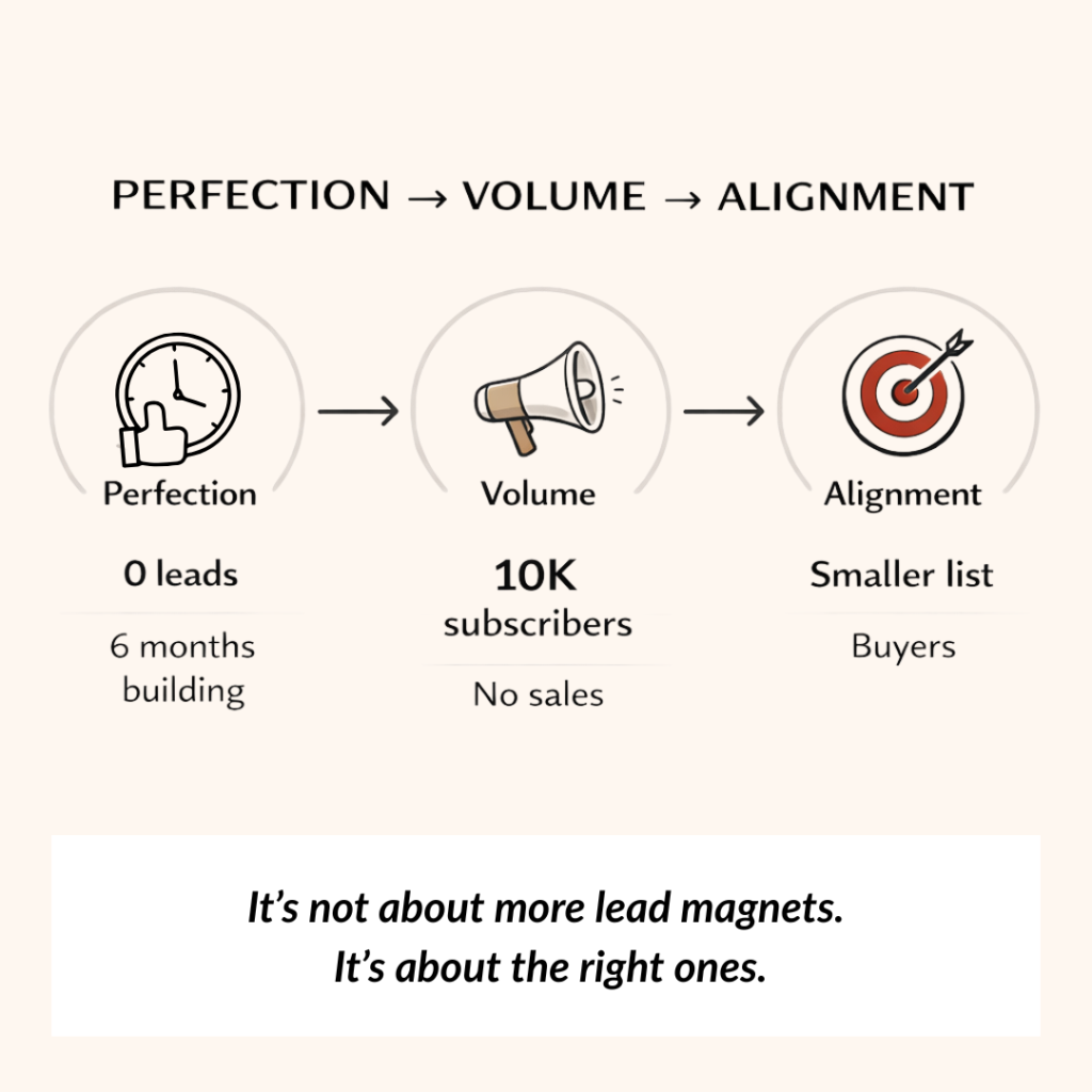 My lead magnet journey snapshot visual